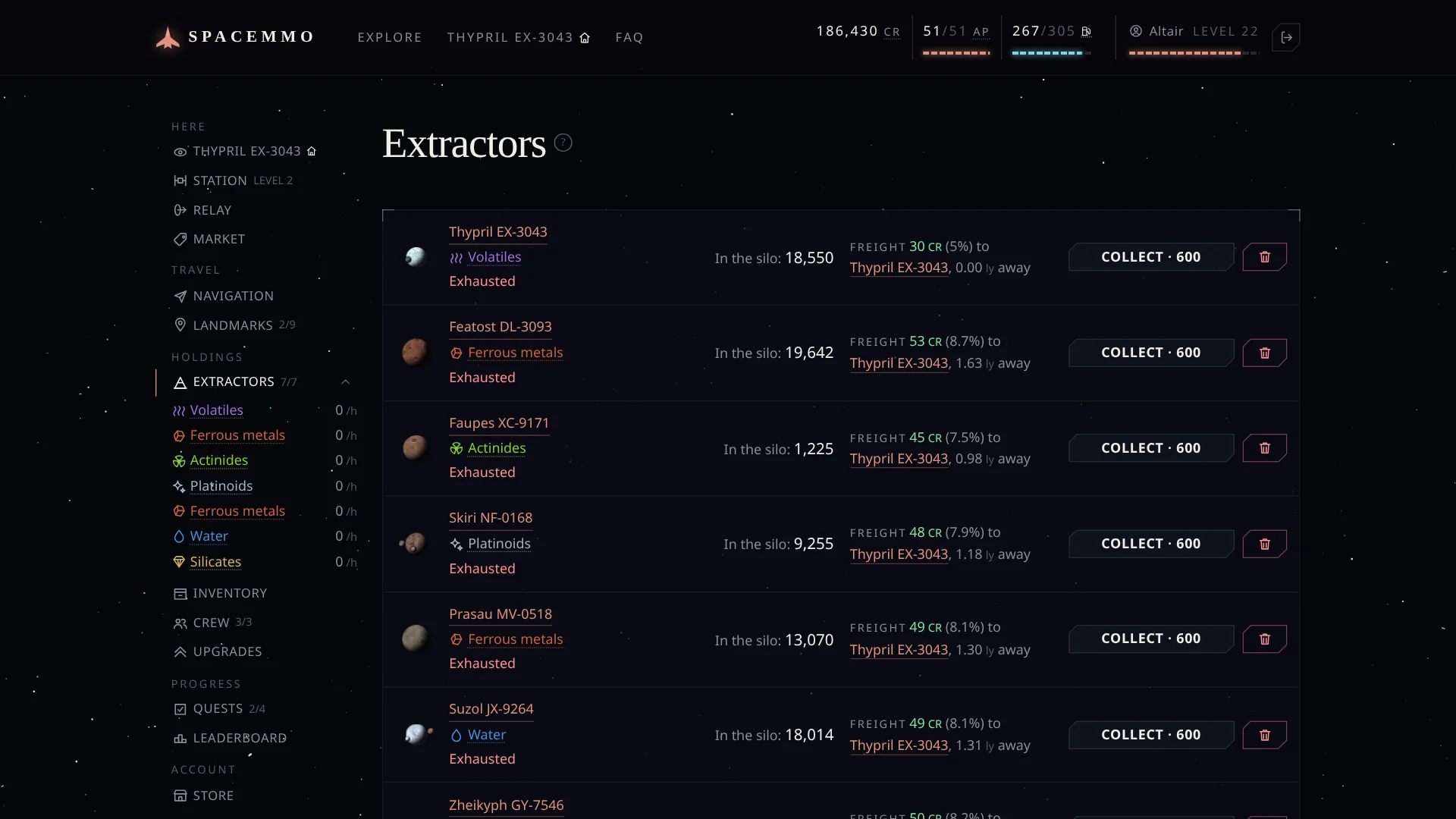 Your extractors keep producing day and night, even while you're away
