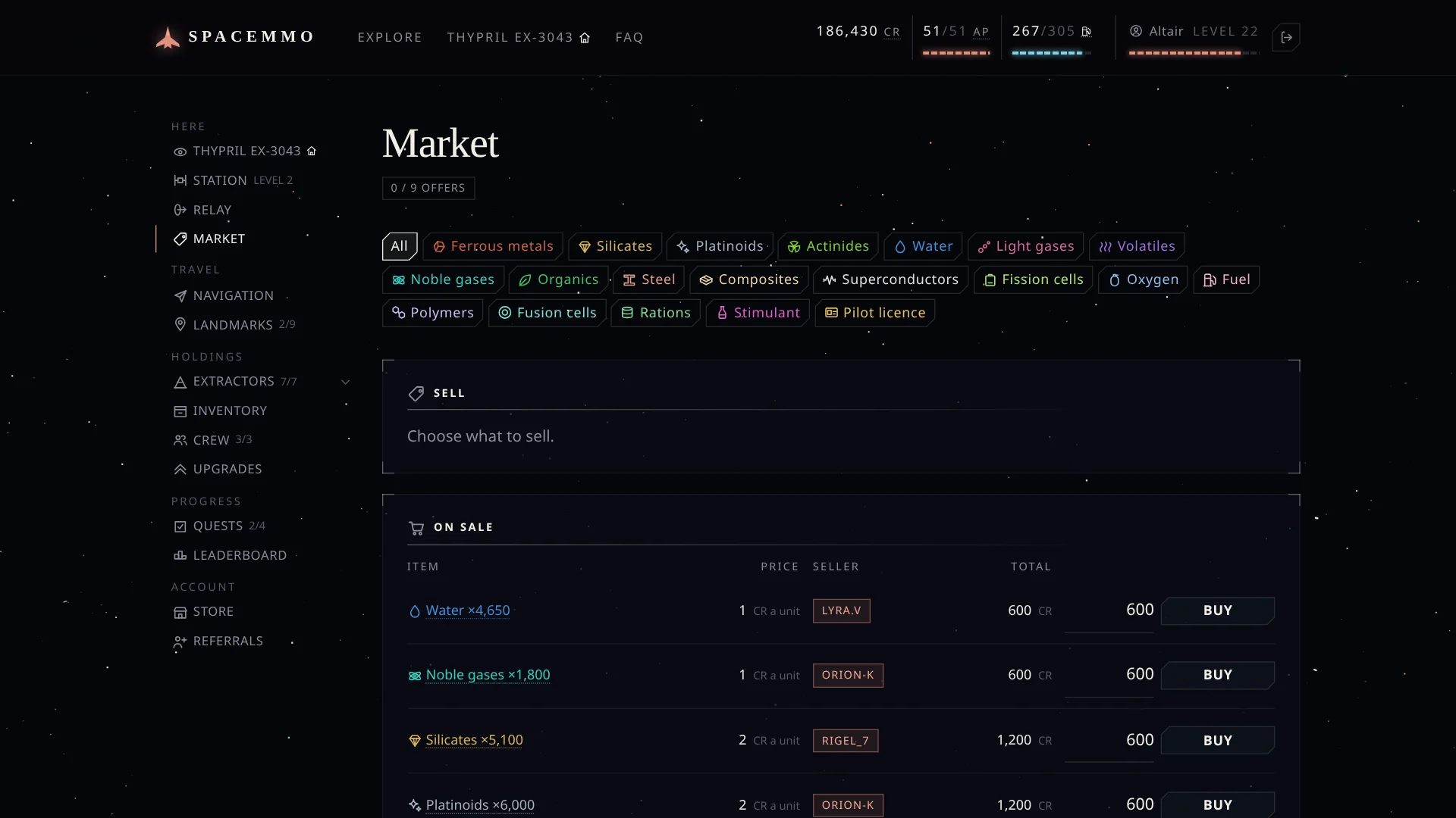 The market, where pilots buy and sell among themselves